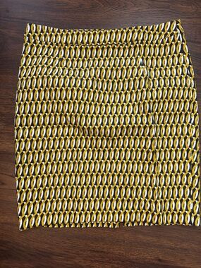 Boden Yellow, Black & White Geometric Pencil Skirt